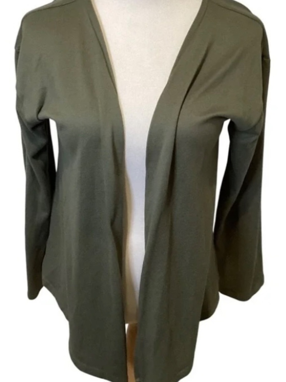 Live 2 Lounge Women's Open Front Cardigan Sweater Olive Green‎ Size S NWOT